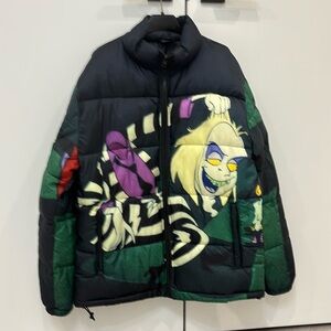 Dumbgood Beetlejuice Puffer Jacket Size Small Unisex